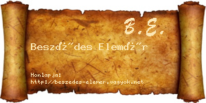 Beszédes Elemér névjegykártya